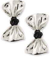 Thumbnail for your product : Tuleste Large Bow Earrings, Silver-Plate/Black