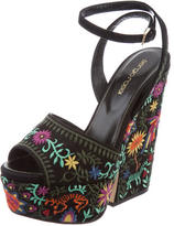 Thumbnail for your product : Sergio Rossi Floral Wedge Sandals w/ Tags