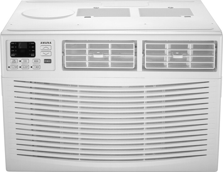 Amana 24,000 BTU 230V Window-Mounted Air Conditioner with Remote Control | AC for Rooms up to 1500 Sq.Ft | 24H Timer | 3-Speed | Auto-Restart | Digital Display | White | AMAP242CW