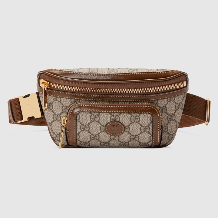 GG Marmont wide belt in beige and ebony GG Supreme