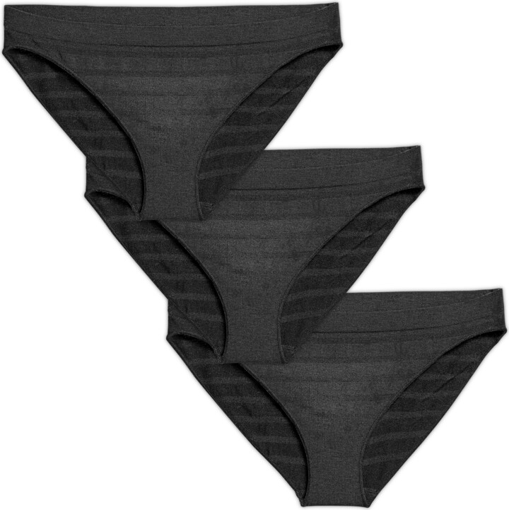 Bombas Women's Seamless Bikini Underwear 3Pack Black Small Modal