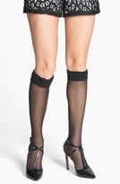 Thumbnail for your product : Pretty Polly Alice + Olivia by Ruffle Top Knee High Stockings