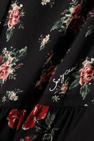 Thumbnail for your product : See by Chloe Juliette Pleated Floral-print Recycled Crepe De Chine Dress - Black