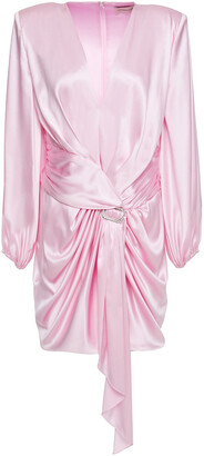 Alexandre Vauthier Draped buckle-embellished silk-blend satin mini dress -  ShopStyle