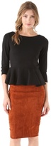 Thumbnail for your product : Alice + Olivia Regina Peplum Top with Long Sleeves