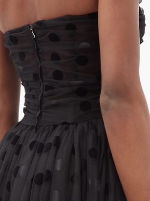Dolce & Gabbana Polka-dot-flocked Tulle Gown - Black