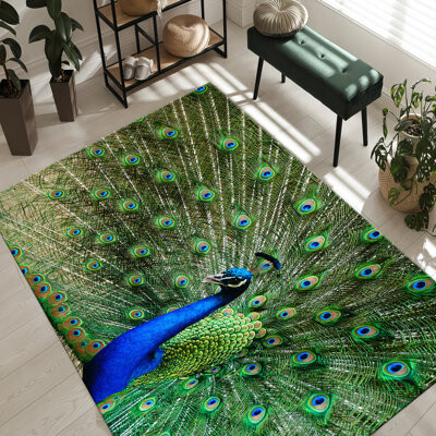 kayra export Non Woven Vibrant Floral Pattern Printed Rug Offering a Pop of Color for Any Room Decor