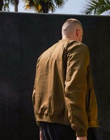 Thumbnail for your product : ASOS DESIGN Plus bomber jacket with MA1 pocket in khaki