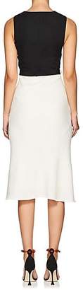 Narciso Rodriguez Women's Colorblocked Silk & Wool Midi-Dress - Black White