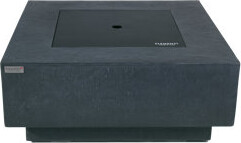 Elementi Bergen 40" Dark Grey Concrete Fire Table 60,000 BTU - Includes Fire Glass, Lid & PVC Cover