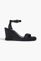 Thumbnail for your product : Casadei Smooth and braided leather wedge sandals