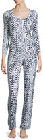 Thumbnail for your product : Cosabella Sedona Printed Pajama Pants, Black/White