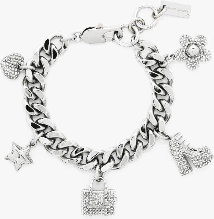 Marc Jacobs The Pave Mini Icon Charm Bracelet - Silver/crystal