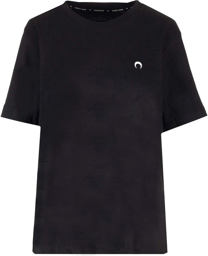 Marine Serre Moon Embroidered Crewneck T-Shirt - ShopStyle