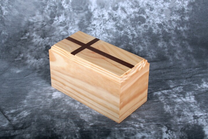Etsy Handmade Pine & Walnut Cross Cremation Urn Adult Memorial Urn