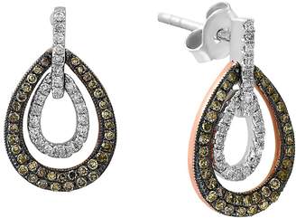 Effy Women's Final Call Diamond, 14K White & Rose Gold Drop Earrings