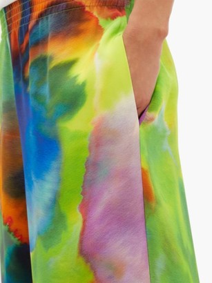 Raey Neon Tie-dye Print Wide-leg Silk Trousers - Multi