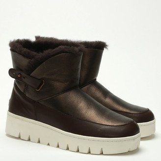 Australia Luxe Collective Cameron Bronze Double Faced Sheepskin Chunky Ankle Boots