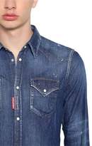 Thumbnail for your product : DSQUARED2 Bleached Cotton Denim Western Shirt