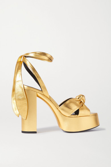 gold platforms heels