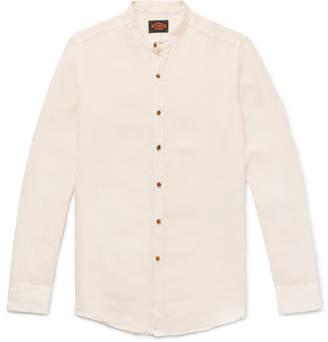 Tod's Grandad-Collar Slub Linen Shirt - Men - Ivory