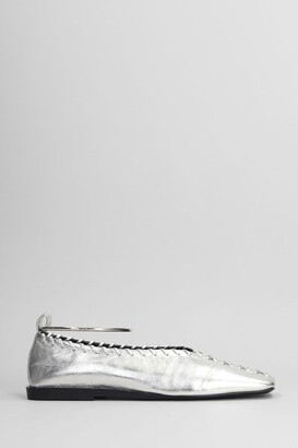 ★JIL SANDER★RING BALLET FLATS Black JIL SANDER Ring whipstitch-trimmed leather ballet flats