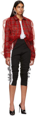 Y/Project Red Organza Layered Check Shirt