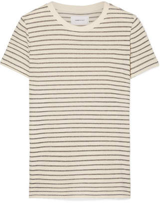 Current/Elliott The Retro Striped Metallic Cotton-blend Jersey T-shirt