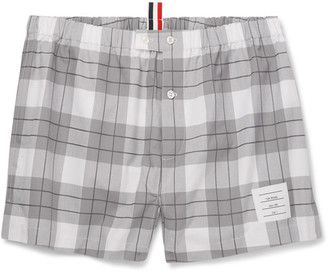Thom Browne Checked Cotton Boxer Shorts