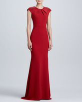 Thumbnail for your product : Badgley Mischka Beaded-Cap-Sleeve Gown