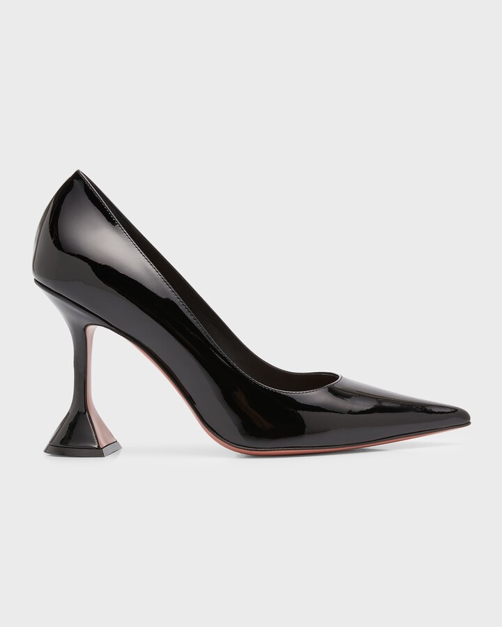 Amina Muaddi Ami Patent Leather Pedestal Pumps