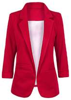 Thumbnail for your product : CFD Women's Fashion Folding Sleeve Stand Colar Office Blazer US-XXL