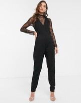 Thumbnail for your product : French Connection lace sleeve jumpsuit