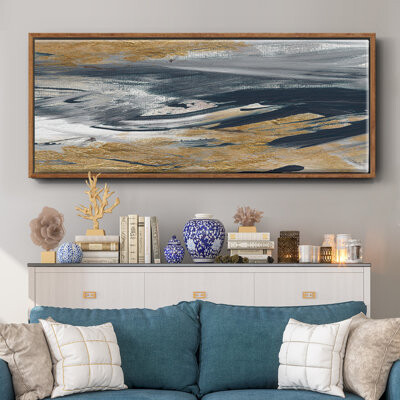 Wexford Home Tumultuous Navy- Framed Canvas