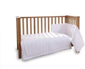 Clair De Lune Marshmallow 3 Piece Cot/Cot Bed Quilt & Bumper Bedding Set - White