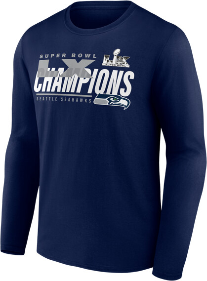 Fanatics Seattle Seahawks Super Bowl LX Champions Icon Long Sleeve T-Shirt Small Navy