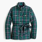 Thumbnail for your product : J.Crew Plaid belted puffer jacket