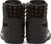 Thumbnail for your product : Y-3 Black Leather Studded Honja High-Top Sneakers