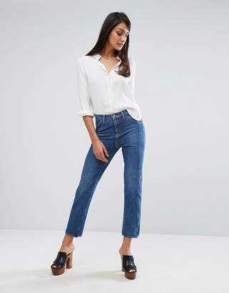 MiH Jeans Mid Rise Straight Leg Crop Cult Jean