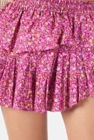 Thumbnail for your product : LoveShackFancy Cherry Wine Ruffle Miniskirt