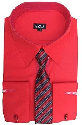 Mens Shirt &Tie With Cufflinks by Samli Long Sleeved S,M,L,XL,XXL,3XL,4XL,5XL