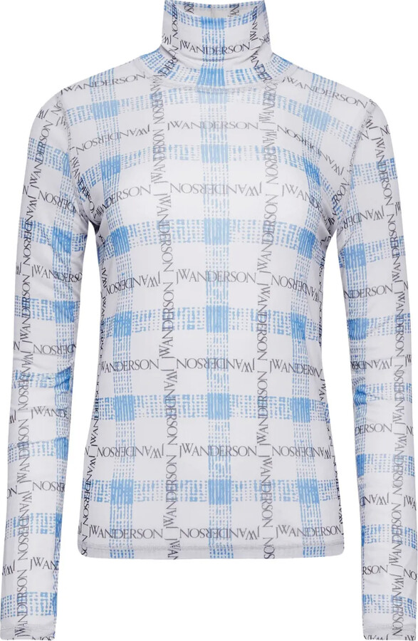 J.W.Anderson Logo Check-Print Top