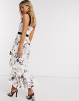 Thumbnail for your product : True Violet exclusive frill front midi dress in mixed floral print
