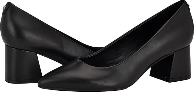 Black Suede Block Heel Pump ShopStyle