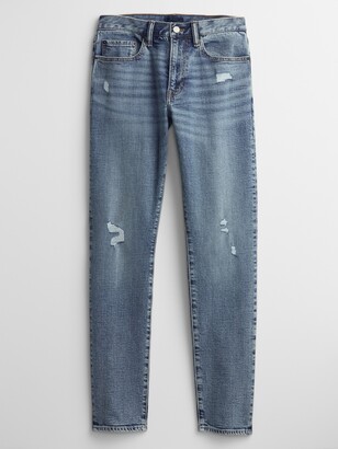 Gap Factory Slim Taper Destructed GapFlex Jeans with Washwell - ShopStyle