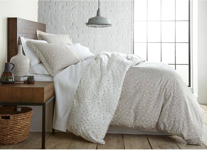 SouthShore Fine Linens Geometric Maze 3-Piece Taupe Microfiber Full/Queen Comforter Set