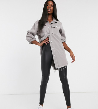 tall leather look jeans