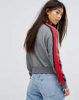 Thumbnail for your product : Fila Petite Logo Sweatshirt With Sports Stripe Sleeve