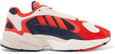 Thumbnail for your product : adidas Yung 1 Nubuck And Mesh Sneakers - Red