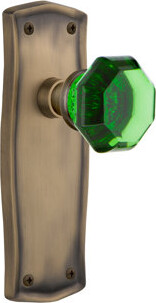 Nostalgic Warehouse Prairie Plate with Waldorf Emerald Door Knob